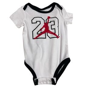Jordan White and Black Bodysuit with Red Logo